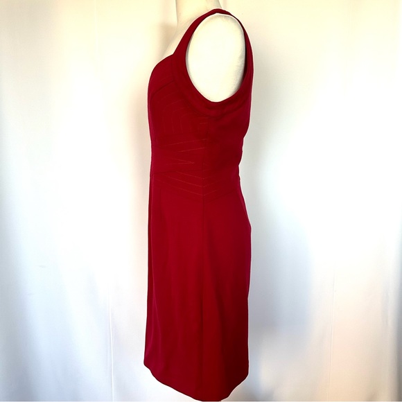 LAUNDRY SHELLI SEGAL VIXEN RED BODYCON BACK-ZIP MINI COCKTAIL DRESS Sz10 - Picture 8 of 14